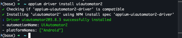 UiAutomator2 install success